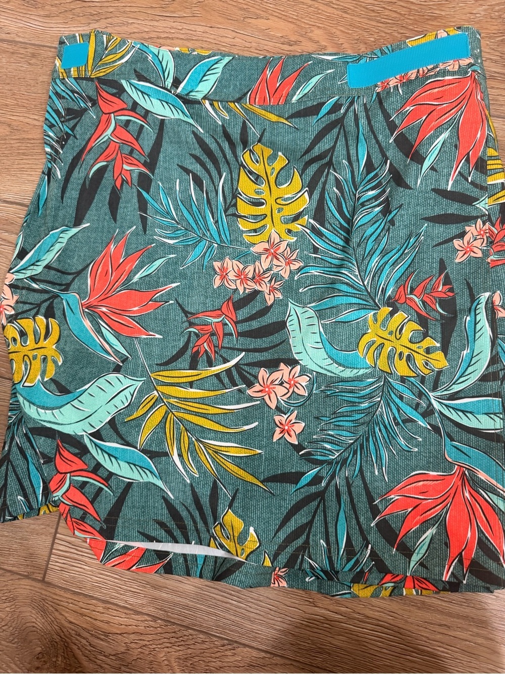 Ripskirt Hawaii Teal Tropical Floral Swim Coverup Skirt 0046 - Picture 3 of 3